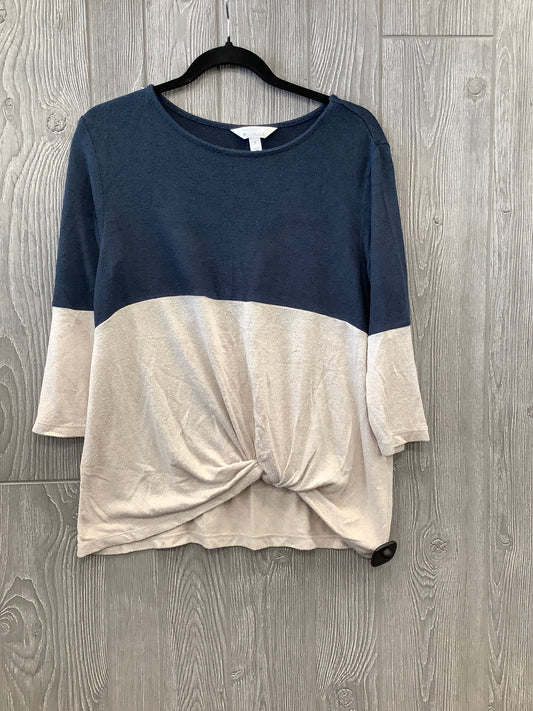 Navy Top 3/4 Sleeve Market & Spruce, Size M