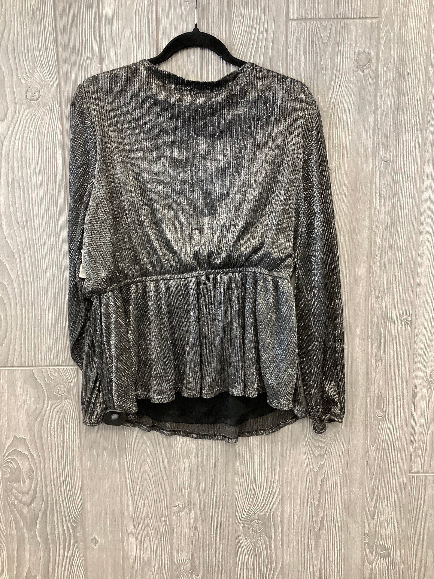 Silver Blouse Long Sleeve Maurices, Size 1x