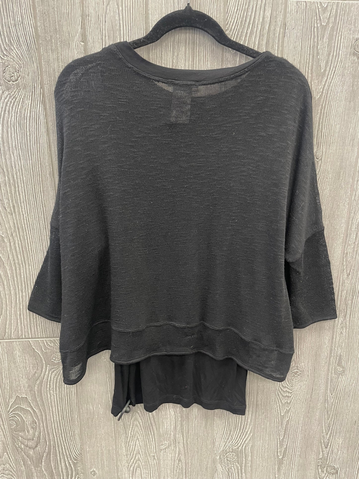 Black Top Long Sleeve Chelsea And Theodore, Size M