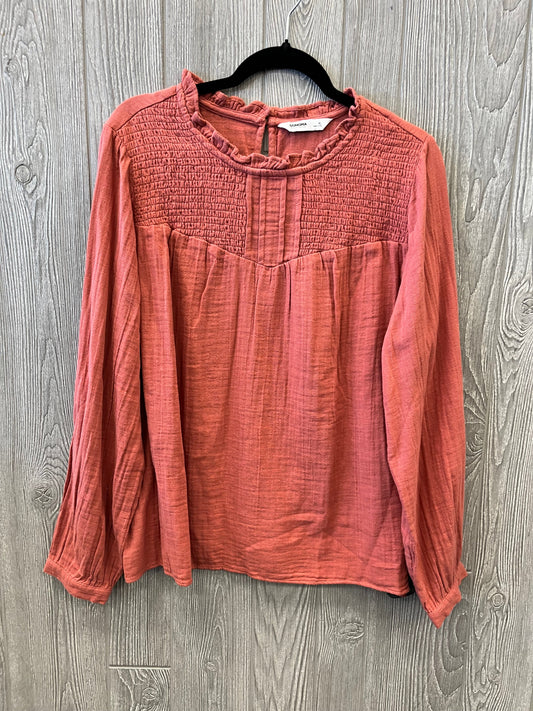 Top Long Sleeve By Sonoma In Orange, Size: Xl