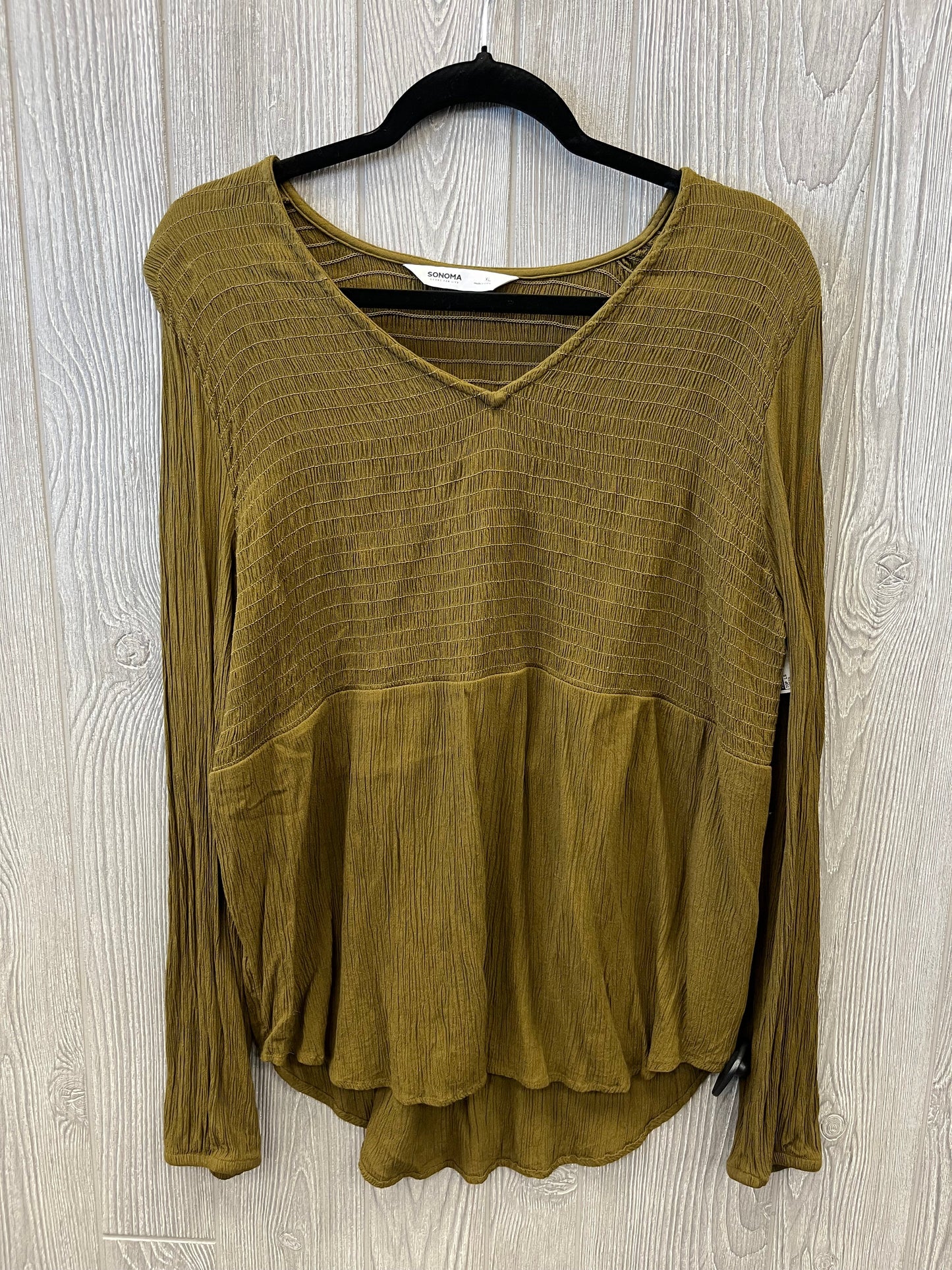 Top Long Sleeve By Sonoma In Green, Size: Xl