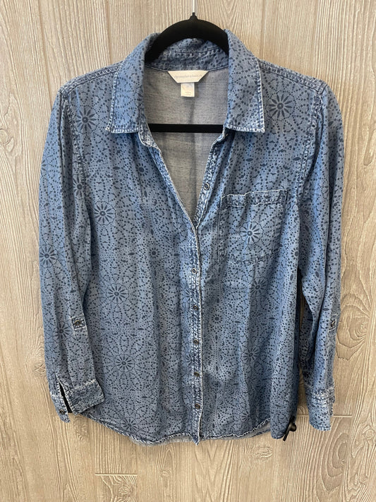 Top Long Sleeve By Christopher And Banks In Blue, Size: M