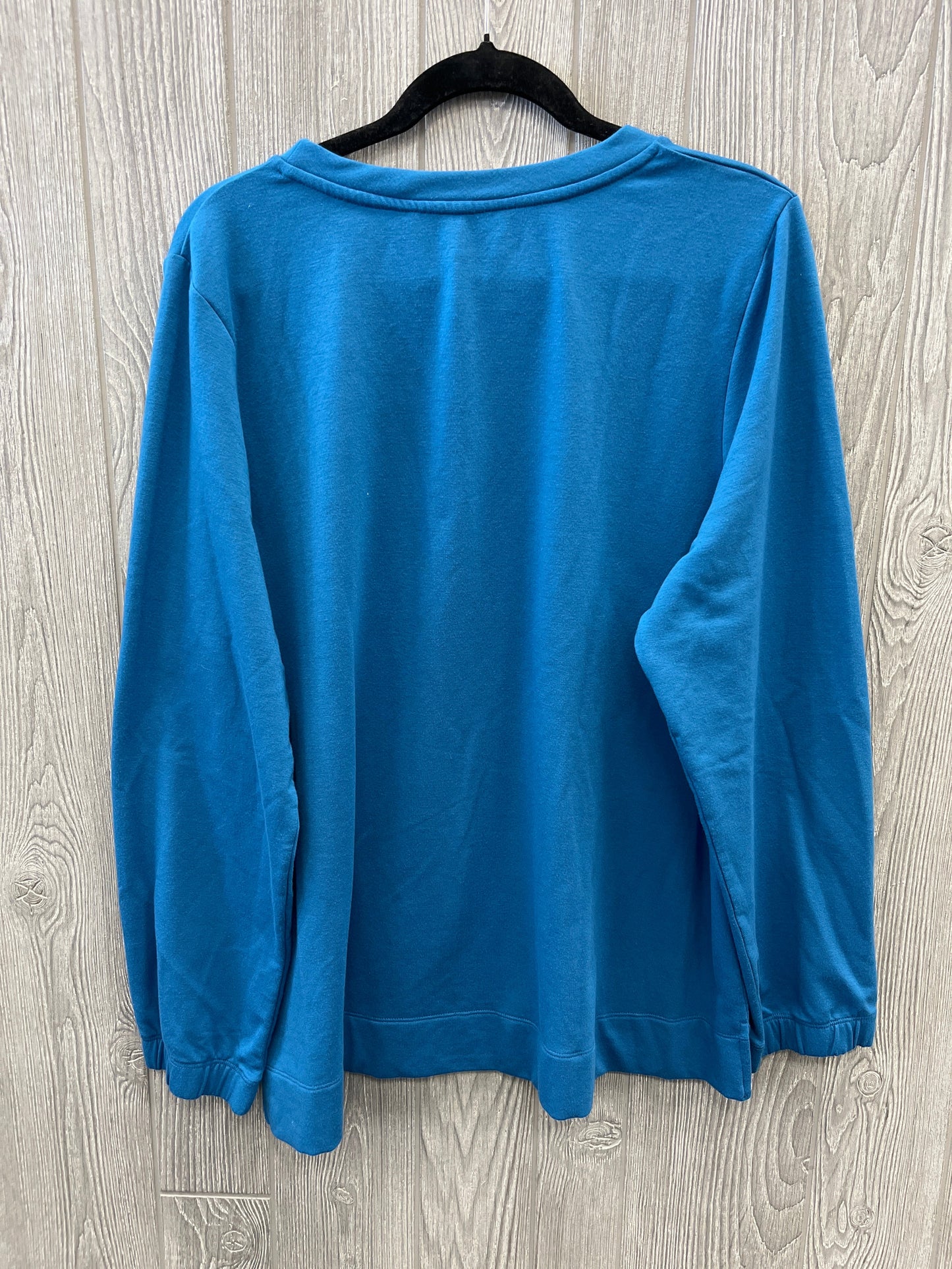 Sweatshirt Crewneck By Cuddl Duds In Blue, Size: 1x