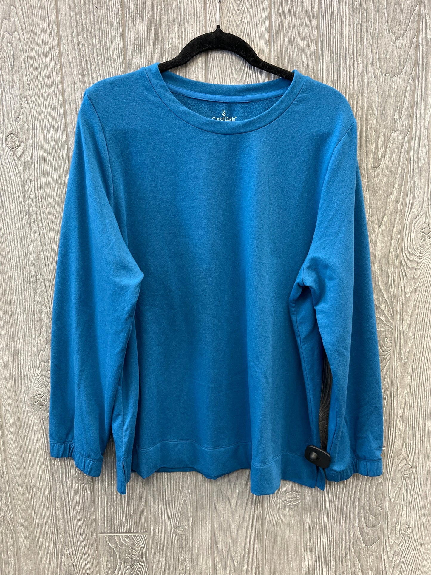 Sweatshirt Crewneck By Cuddl Duds In Blue, Size: 1x