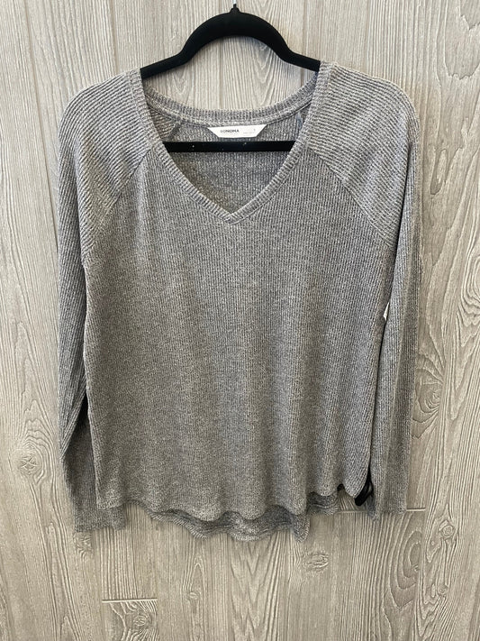 Top Long Sleeve By Sonoma In Grey, Size: S