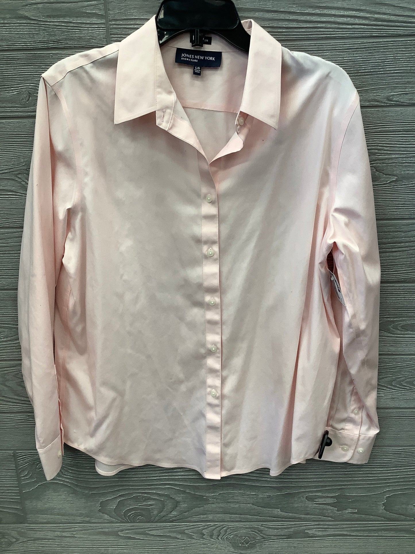 Top Long Sleeve By Jones New York In Pink, Size: L