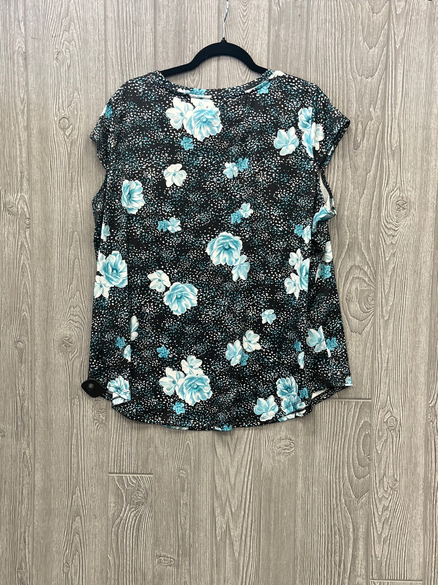 Top Short Sleeve By Emaline In Black & Blue, Size: 1x