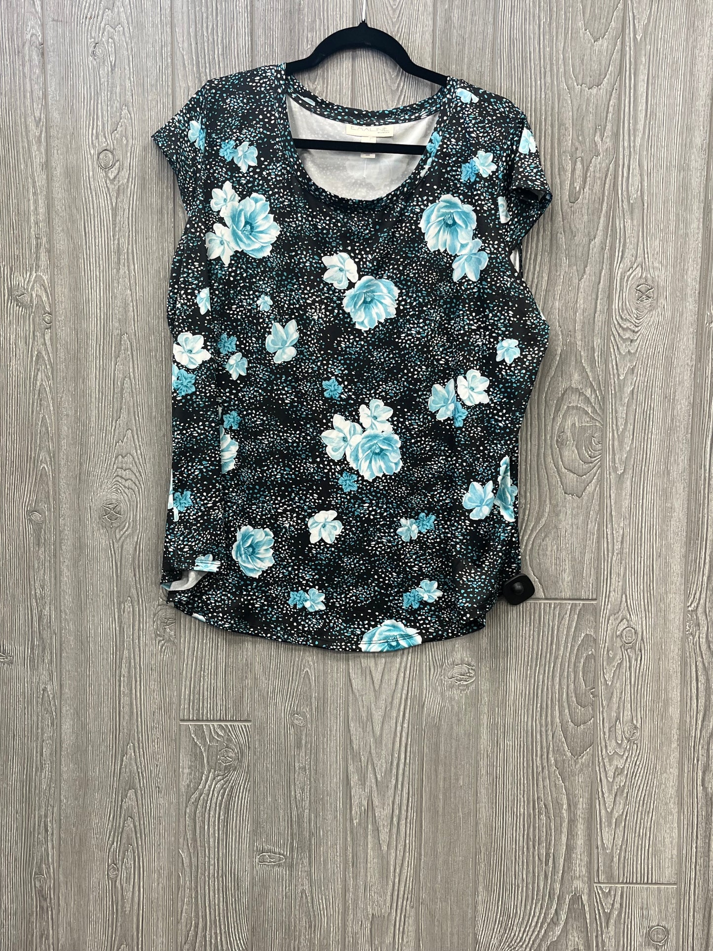 Top Short Sleeve By Emaline In Black & Blue, Size: 1x