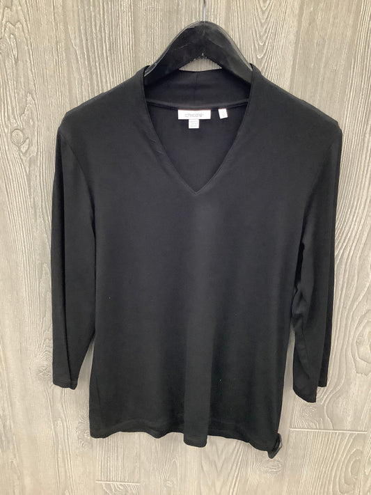 Top 3/4 Sleeve By Chicos In Black, Size: M