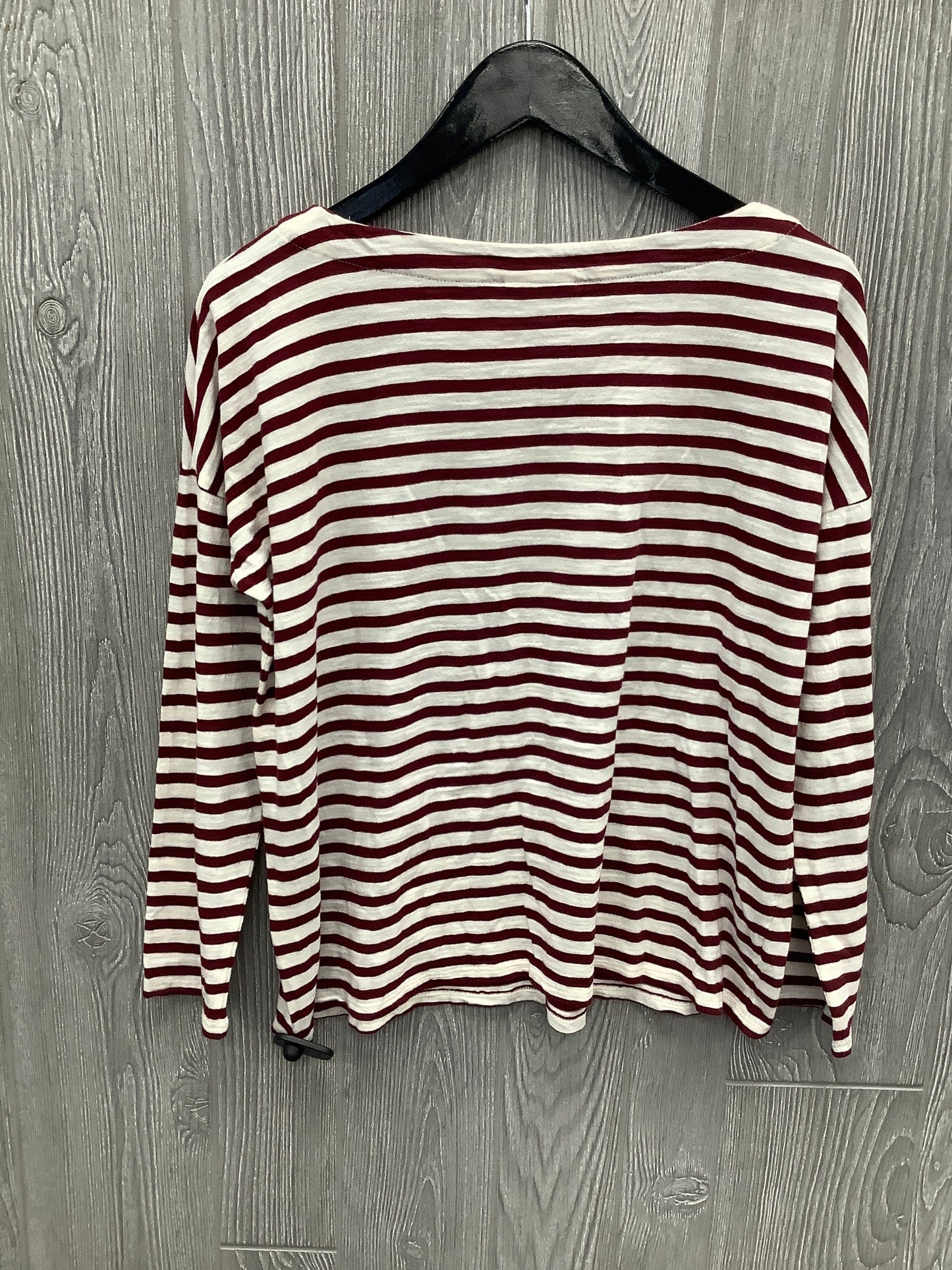 Top Long Sleeve By J. Jill In Red & White, Size: Sp