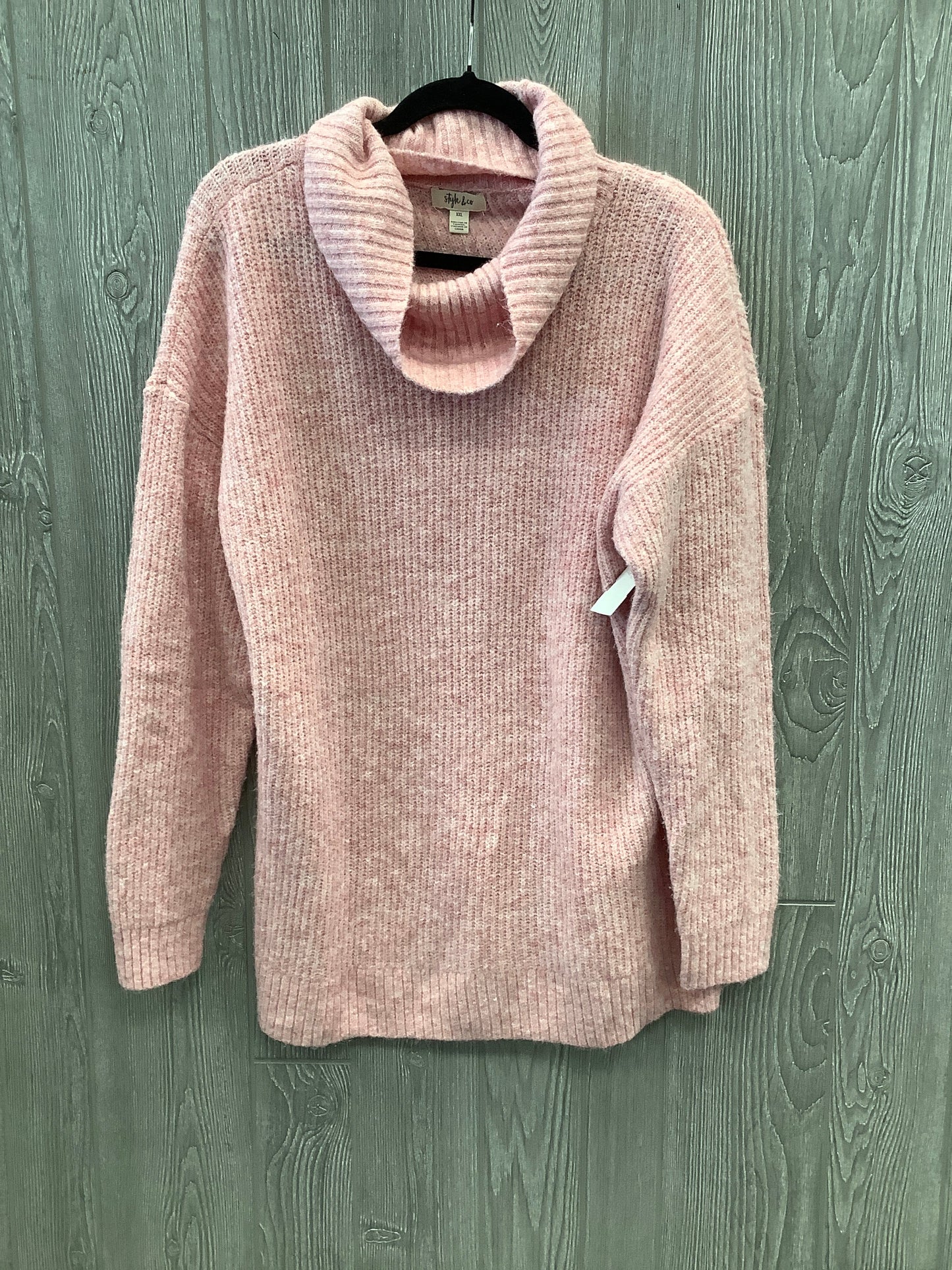 Sweater By Style And Company In Pink, Size: Xxl