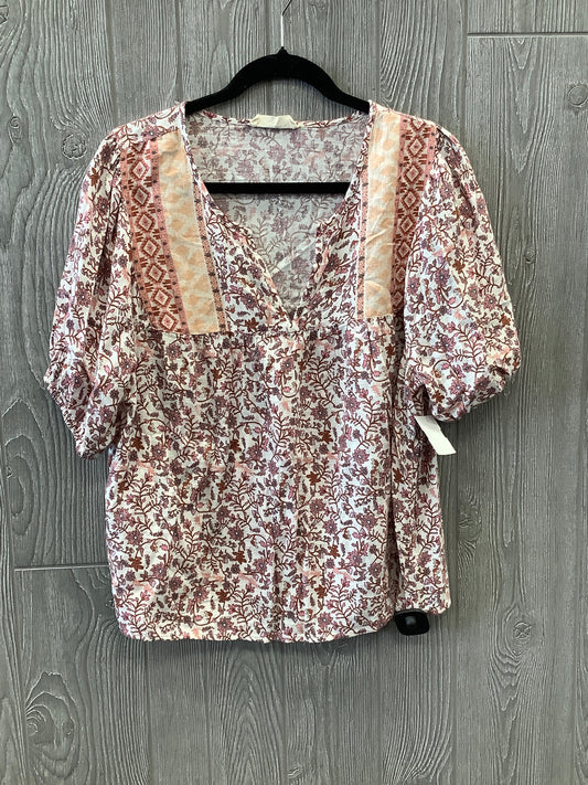 Top Short Sleeve By Lucky Brand In Multi-colored, Size: L