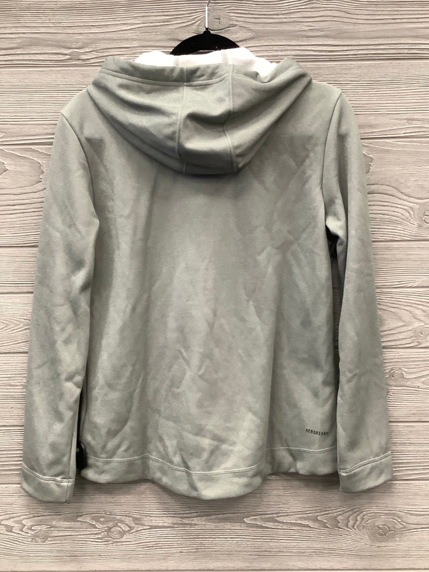 Athletic Sweatshirt Hoodie By Adidas In Grey, Size: M