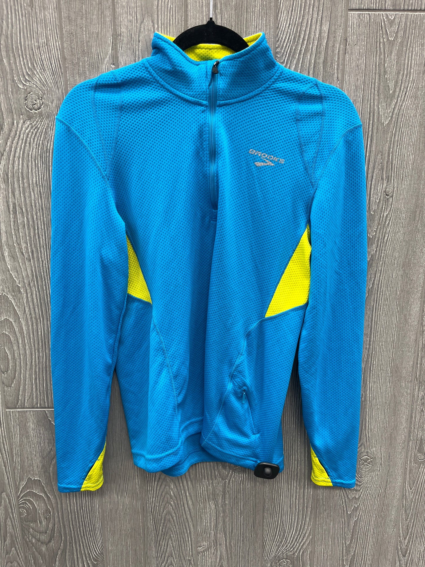 Athletic Top Long Sleeve Collar By Brooks In Blue, Size: S