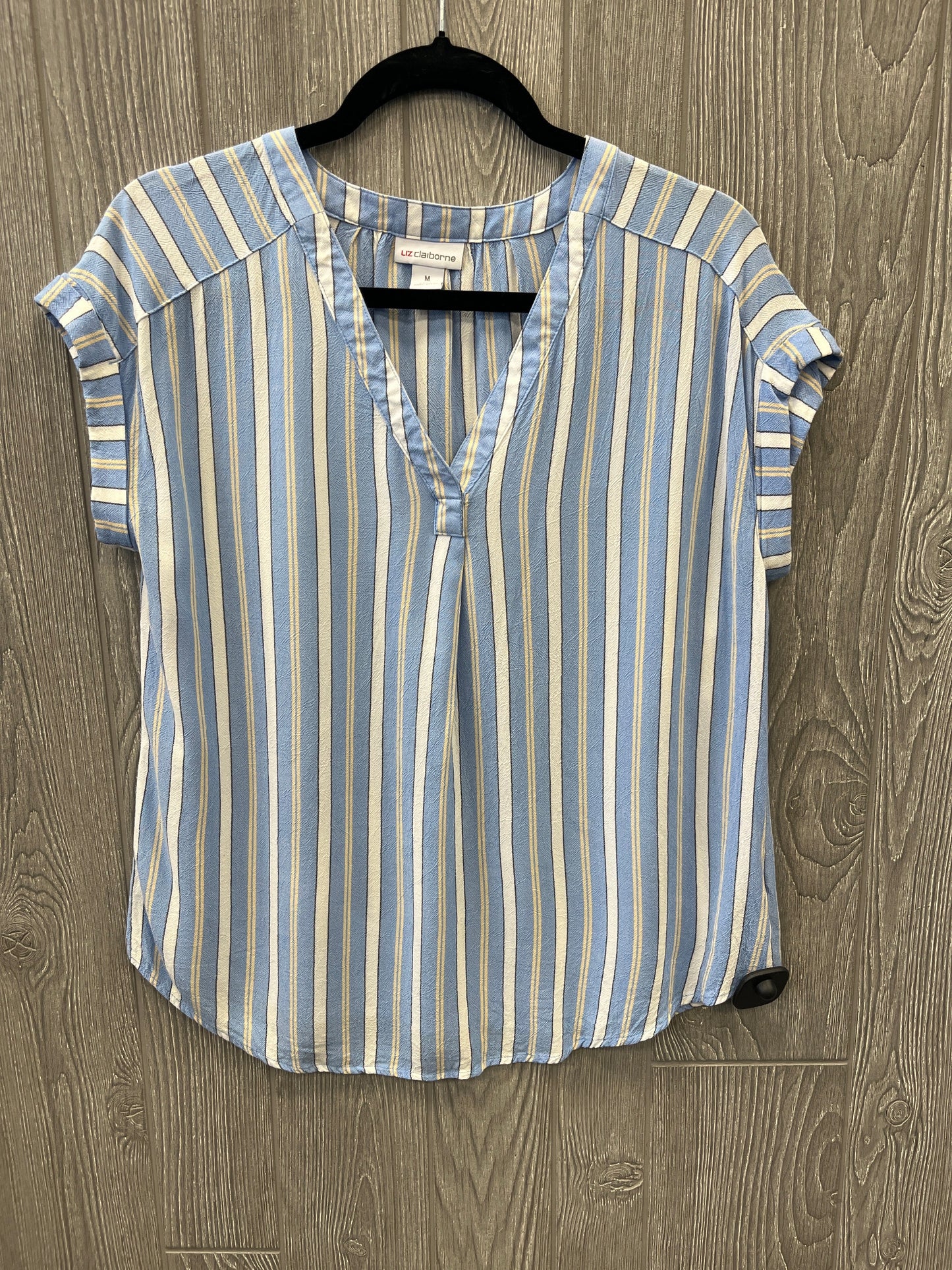 Top Short Sleeve By Liz Claiborne In Blue, Size: M