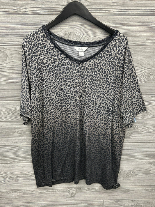 Top Short Sleeve By Cj Banks In Grey, Size: 2x