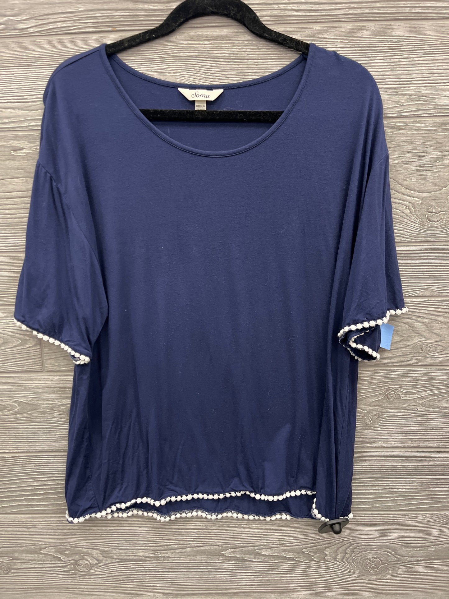 Top Short Sleeve By Soma In Navy, Size: M