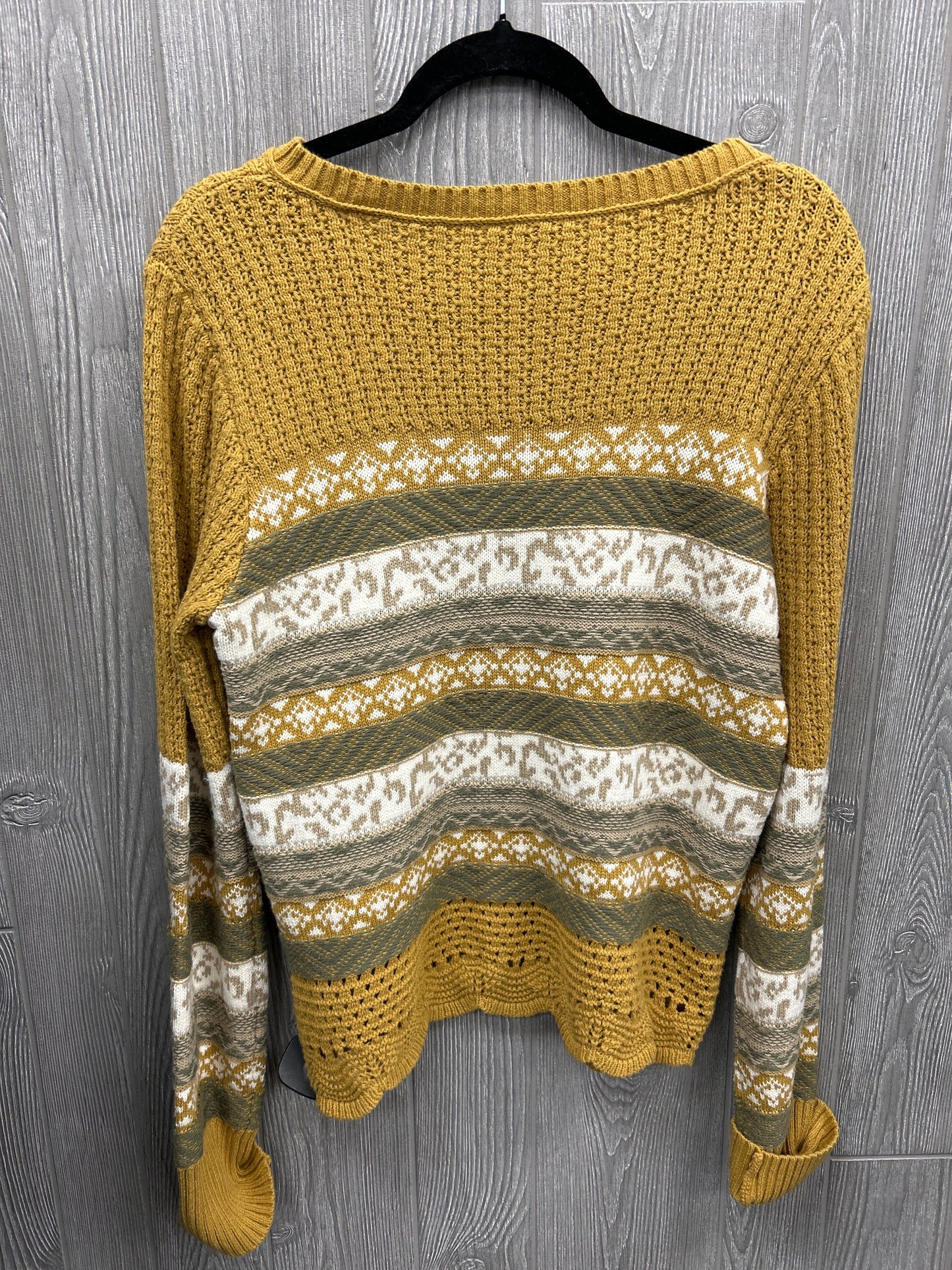 Sweater Cardigan By Mystree In Yellow, Size: L