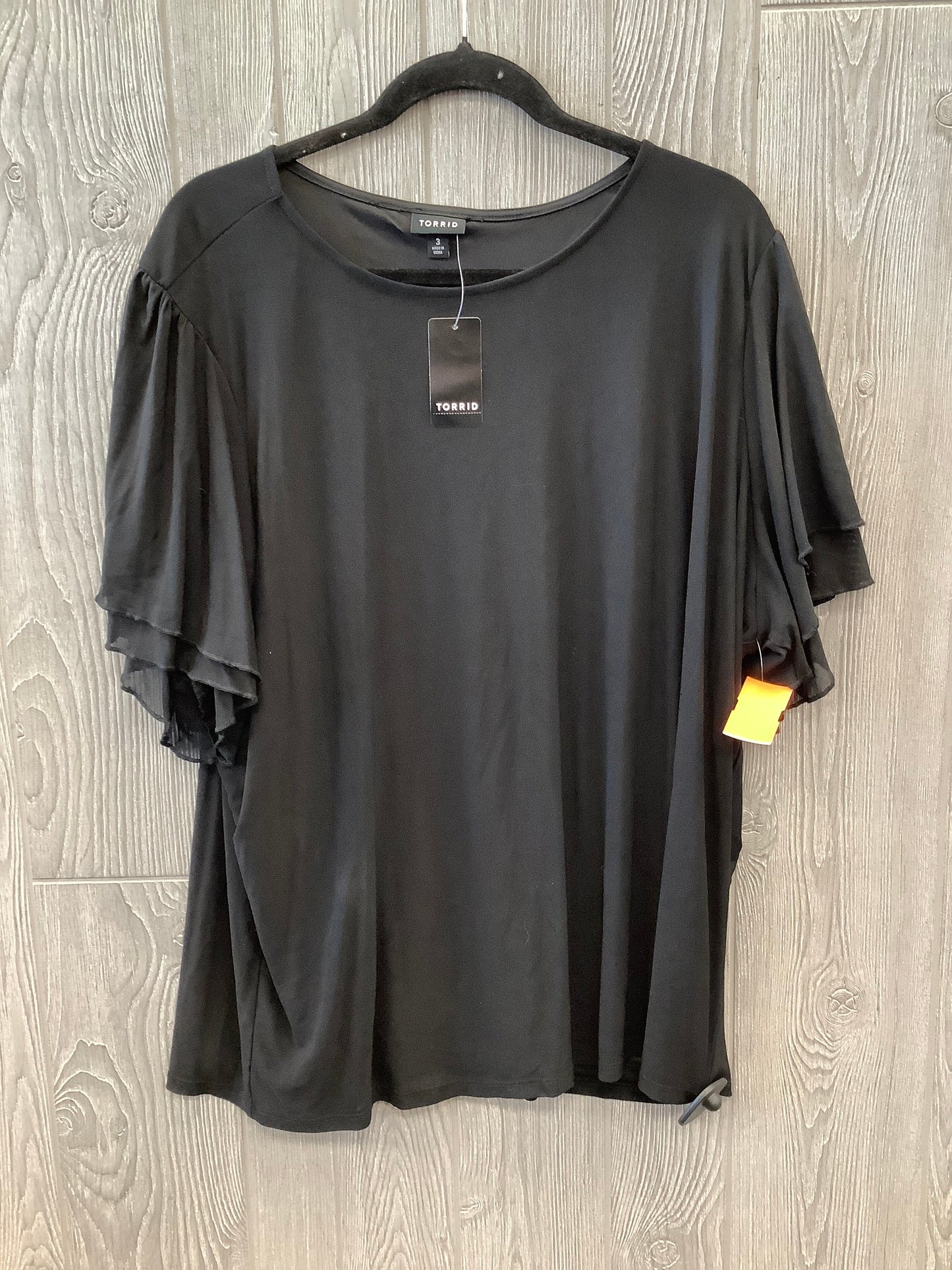 Blouse Short Sleeve By Torrid In Black, Size: 3x