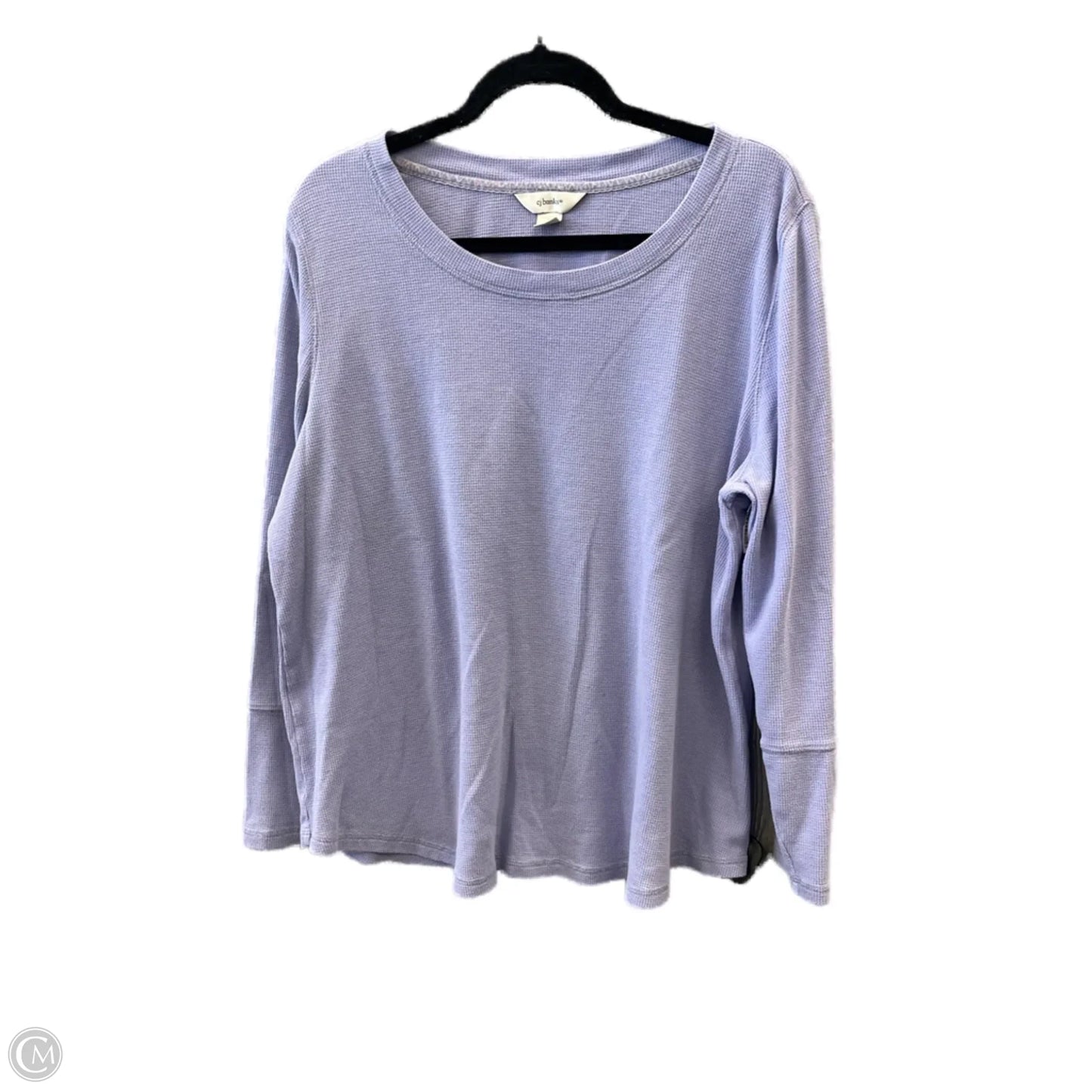 Top Long Sleeve By Cj Banks In Purple, Size: 1x