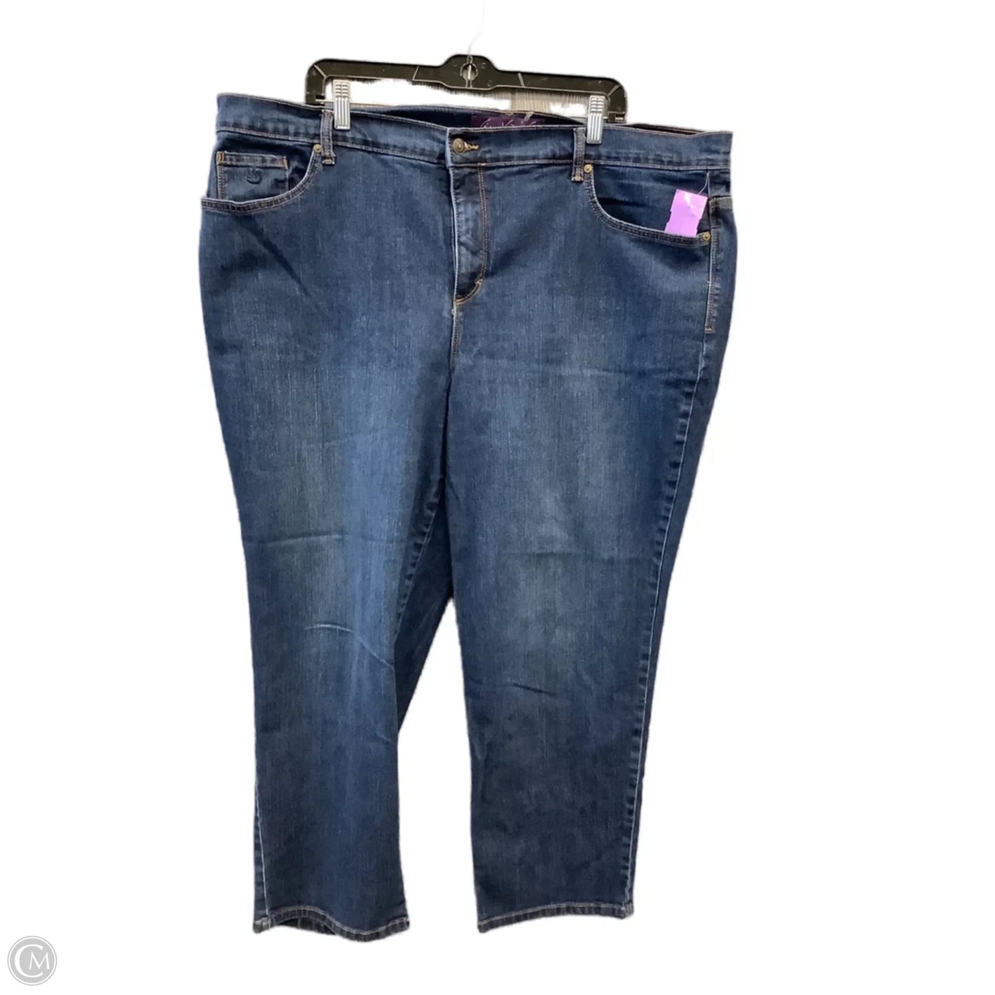 Jeans Straight By Gloria Vanderbilt In Blue Denim, Size: 22