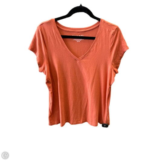Top Short Sleeve Basic By Tahari By Arthur Levine In Orange, Size: Xl
