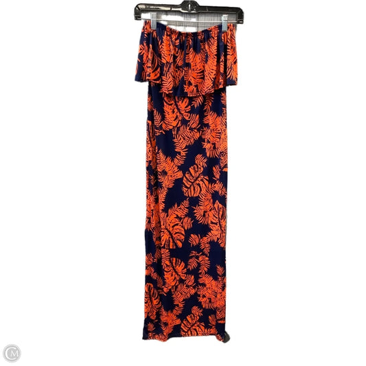 Dress Casual Maxi By Boohoo Boutique In Blue & Orange, Size: S