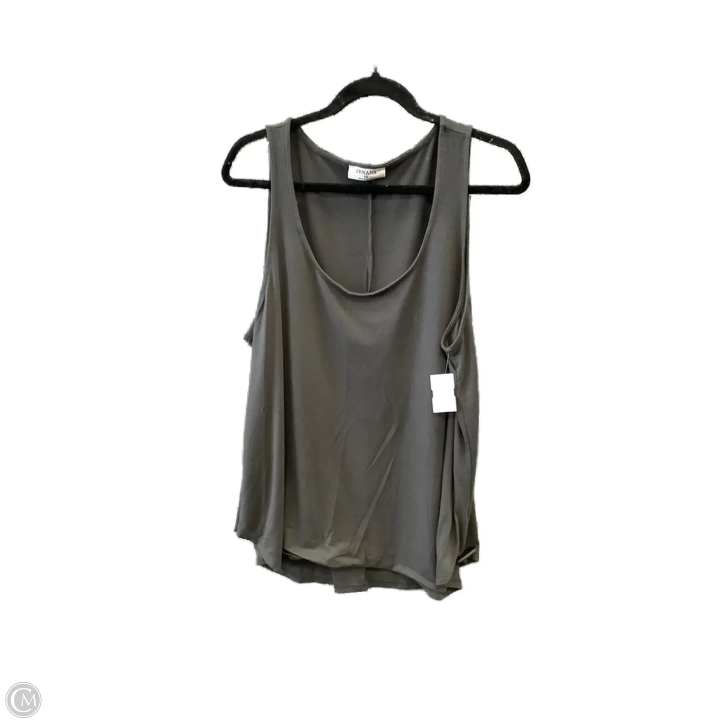 Top Sleeveless By Zenana Outfitters In Grey, Size: 2x