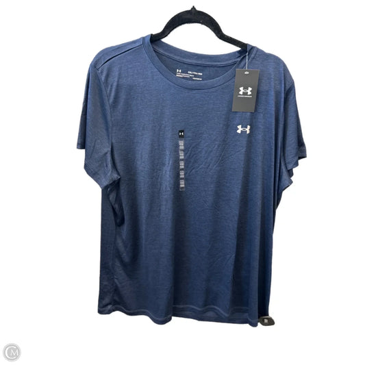 Athletic Top Short Sleeve By Under Armour In Navy, Size: Xxl