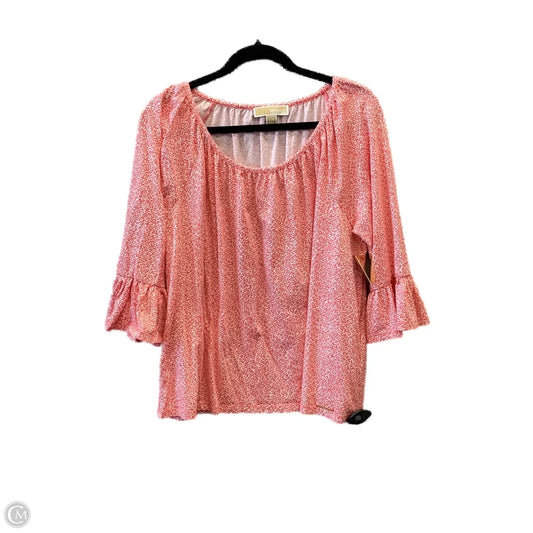 Top 3/4 Sleeve By Michael By Michael Kors In Orange, Size: Xl