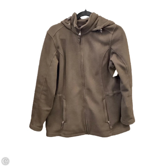 Jacket Fleece By Lands End In Brown, Size: M