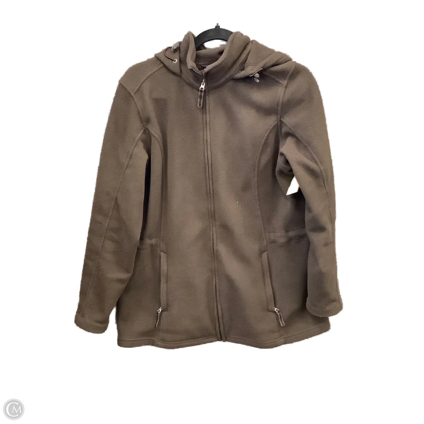 Jacket Fleece By Lands End In Brown, Size: M