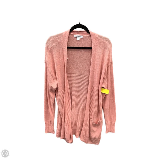 Sweater Cardigan By Liz Claiborne In Pink, Size: L