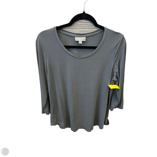 Top 3/4 Sleeve By Jm Collections In Grey, Size: Mp