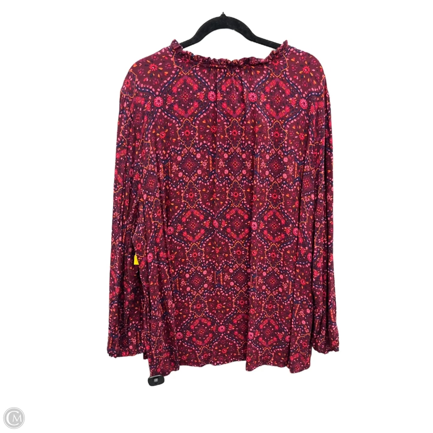 Top Long Sleeve By Croft And Barrow In Maroon, Size: 4x