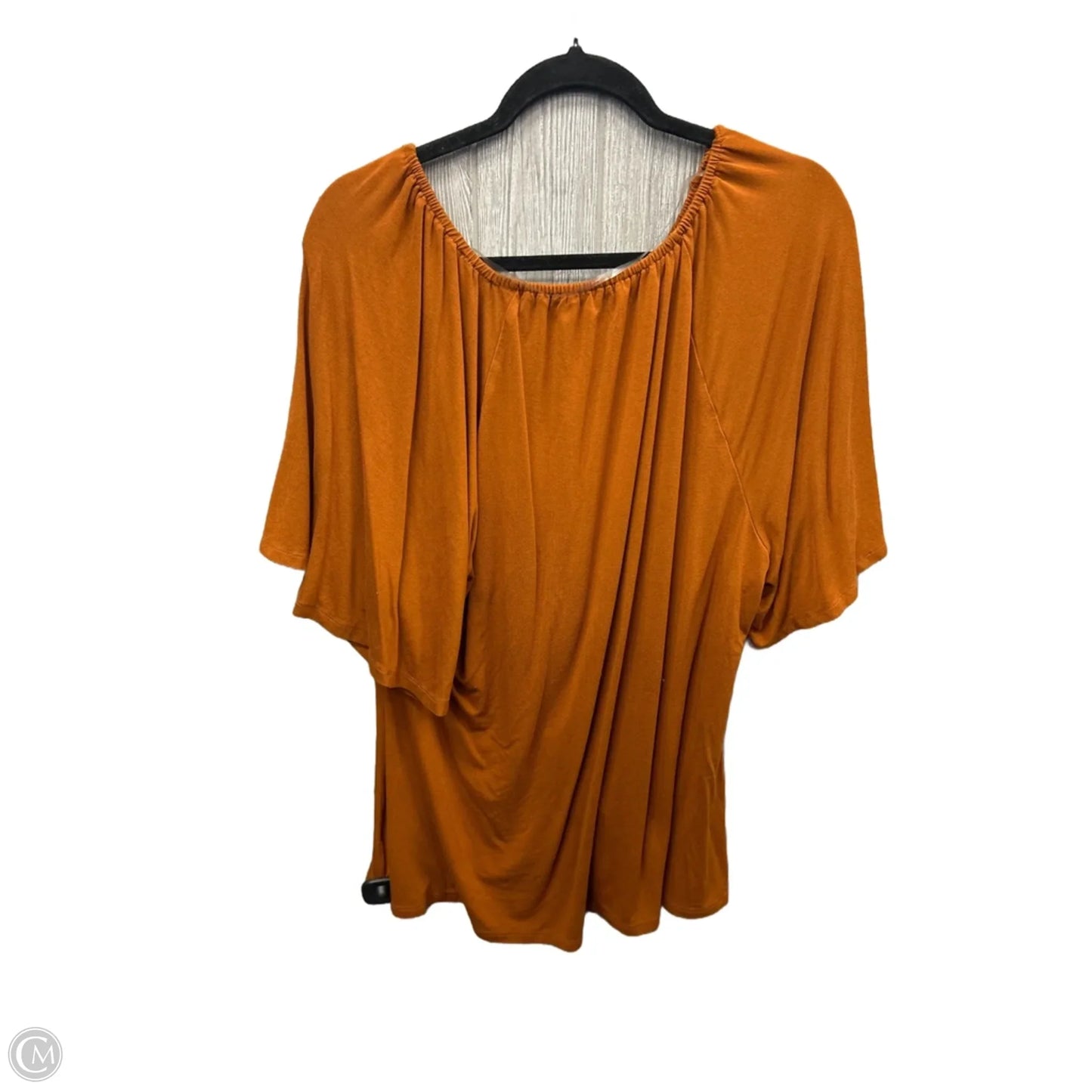 Top Short Sleeve By Ava & Viv In Brown, Size: 3x