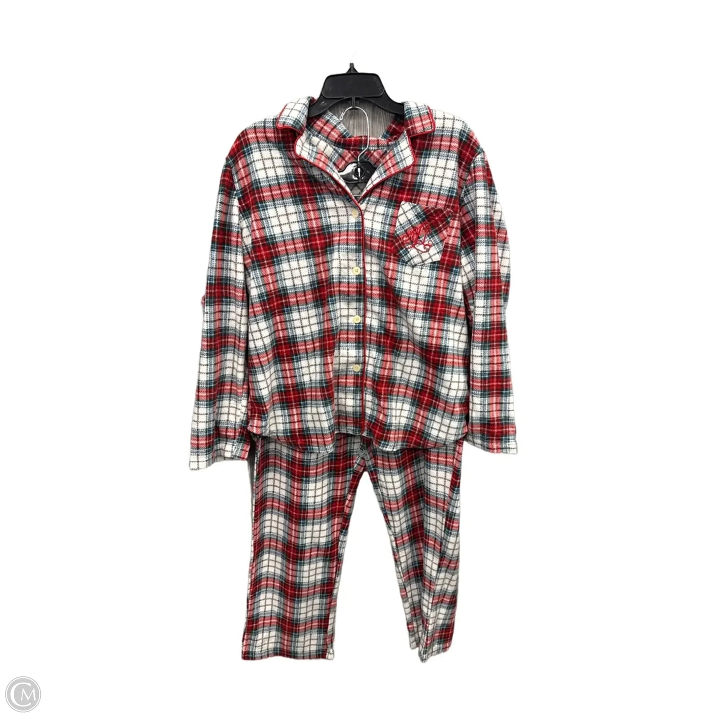Pajamas 2pc By Ralph Lauren In Plaid Pattern, Size: L