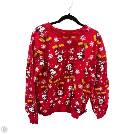 Sweatshirt Crewneck By Disney In Red, Size: Xl
