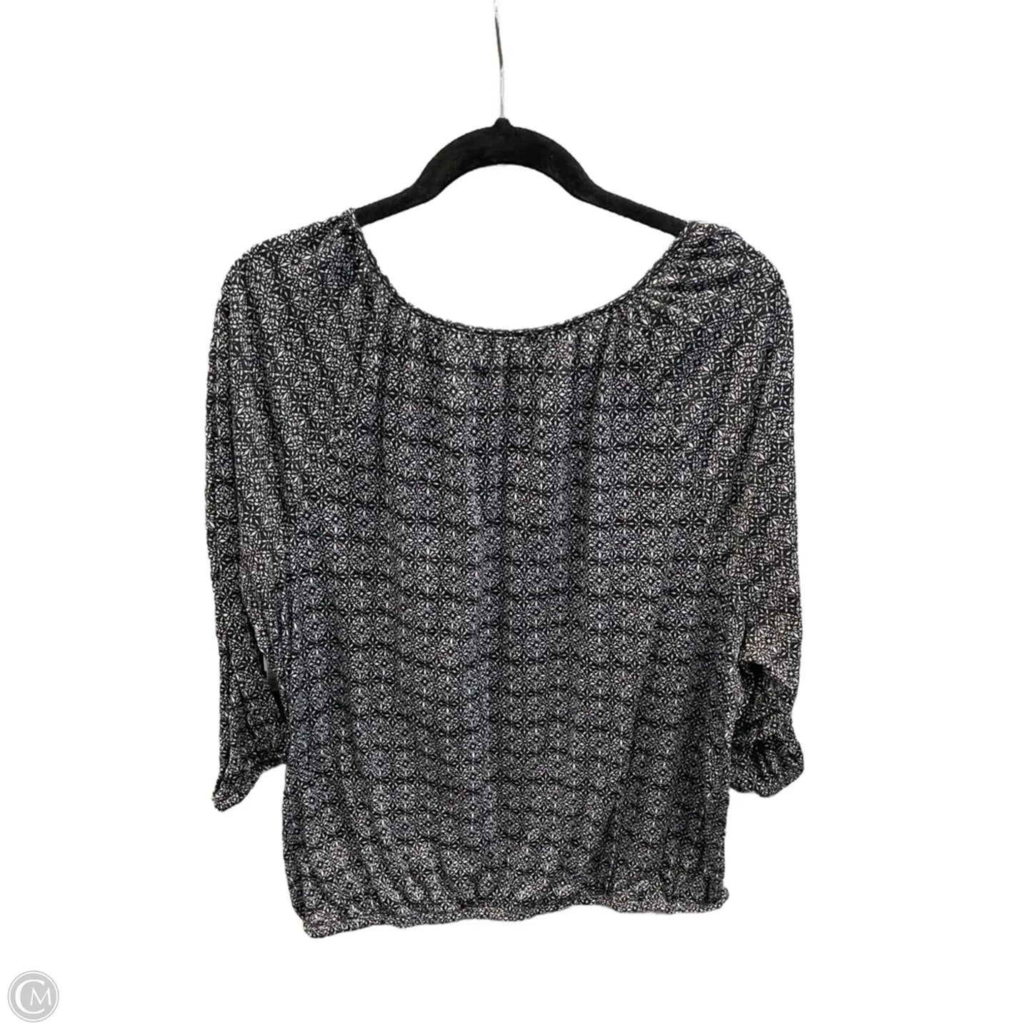 Top 3/4 Sleeve By Faded Glory In Black & White, Size: Xxl