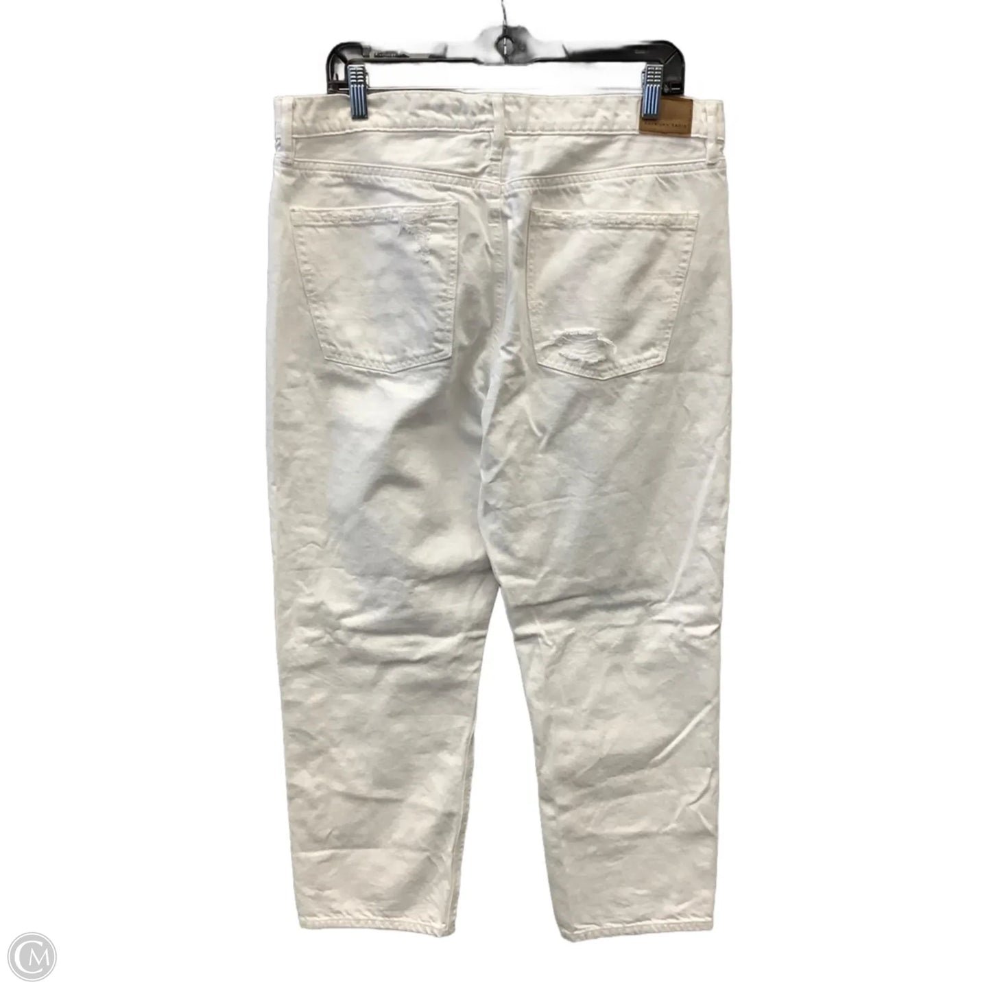 Jeans Boyfriend By American Eagle In White Denim, Size: 14