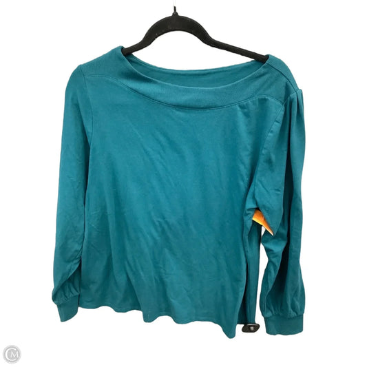 Top Long Sleeve By Croft And Barrow In Teal, Size: L