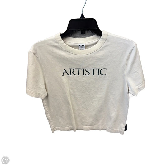 Top Short Sleeve By Pink In Cream, Size: S