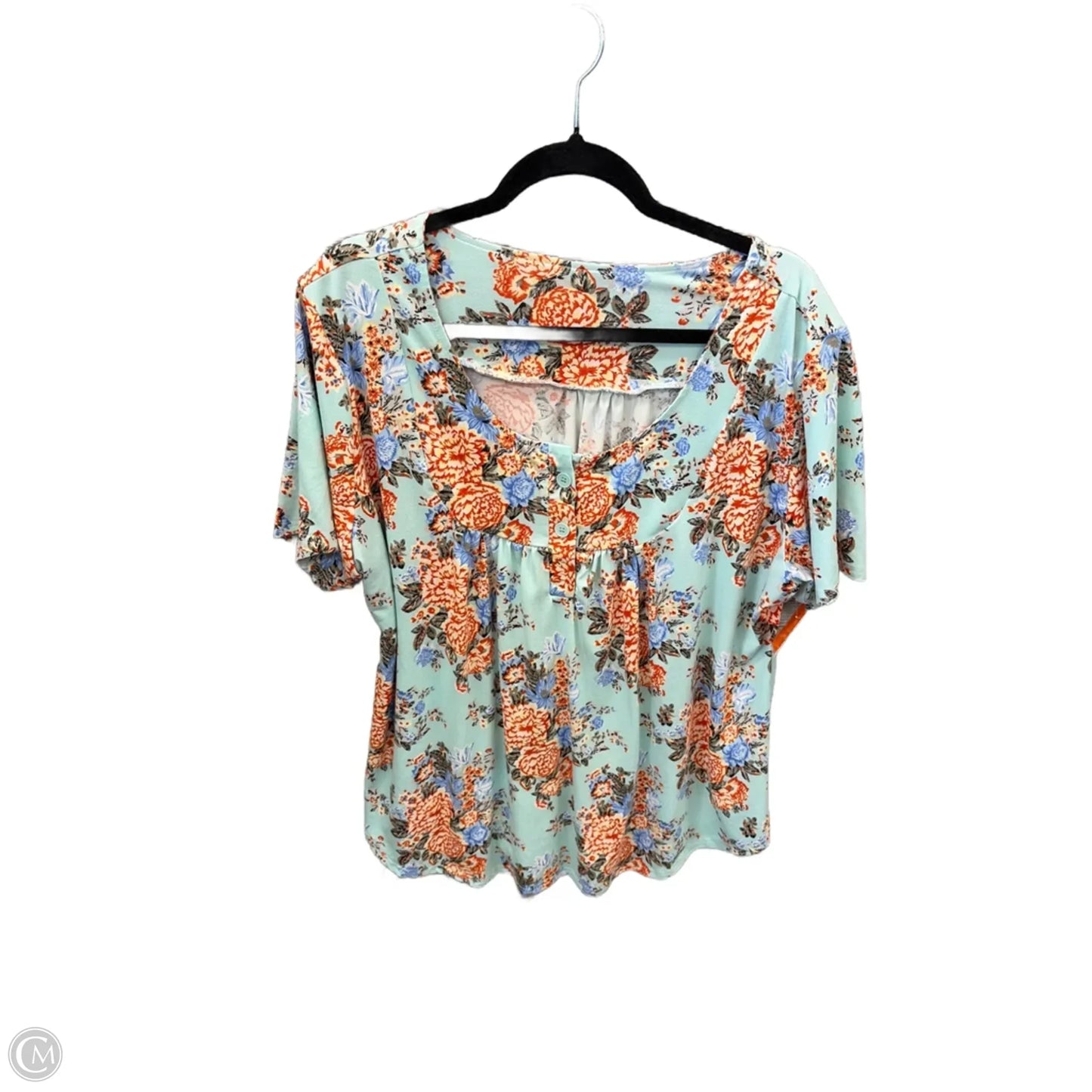Top Short Sleeve By Cme In Green, Size: 3x