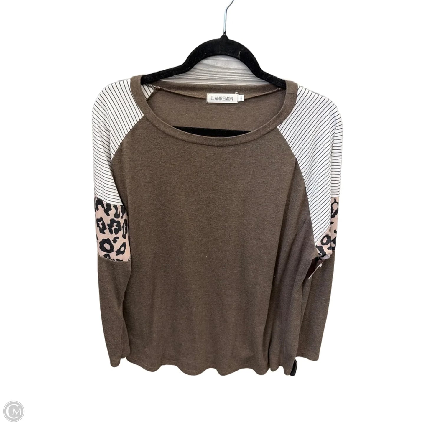Top Long Sleeve By Clothes Mentor In Brown, Size: 3x