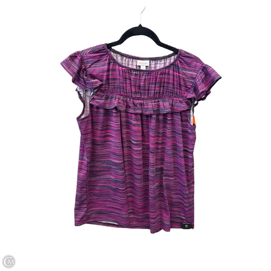 Top Short Sleeve By Lularoe In Purple, Size: L
