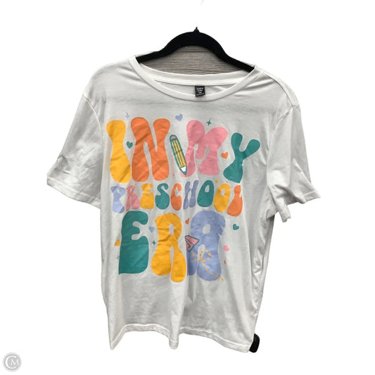 Top Short Sleeve By Shein In White, Size: 1x