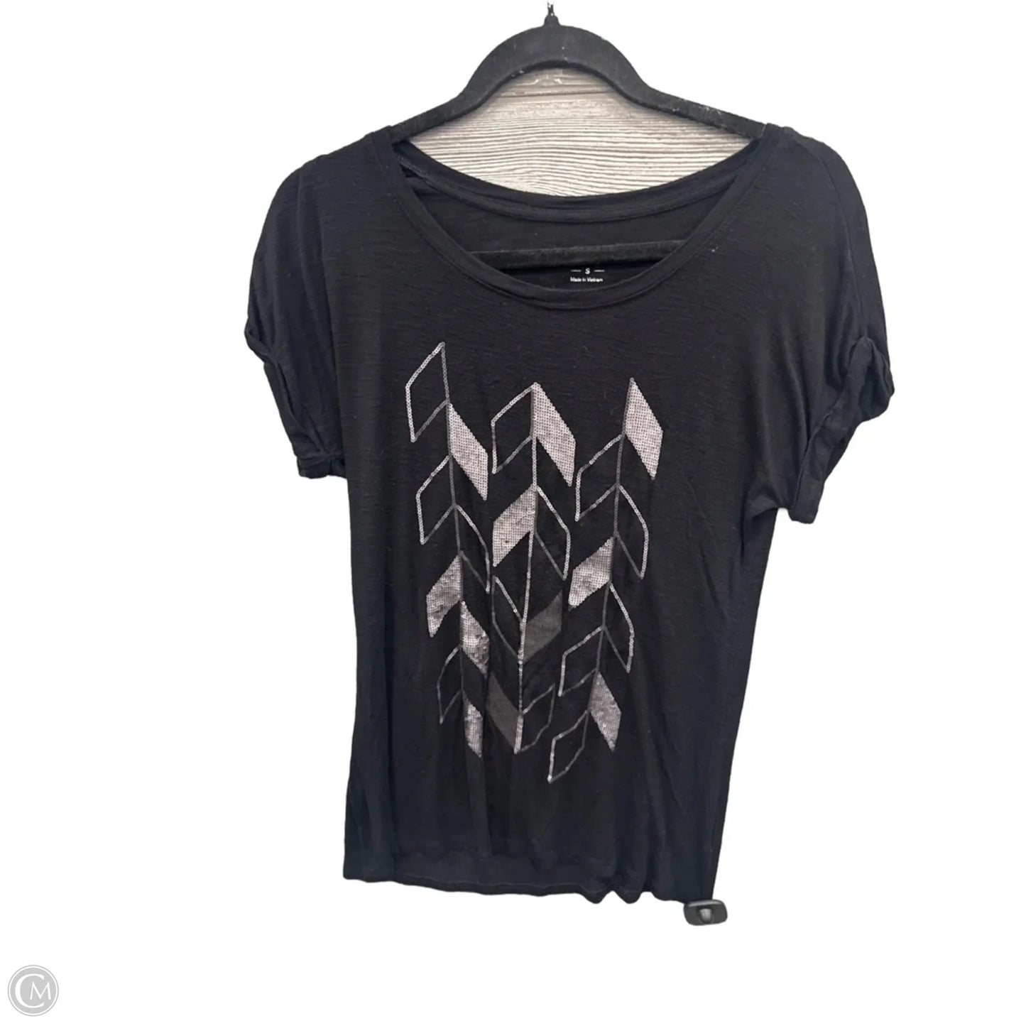 Top Short Sleeve By Apt 9 In Black, Size: S