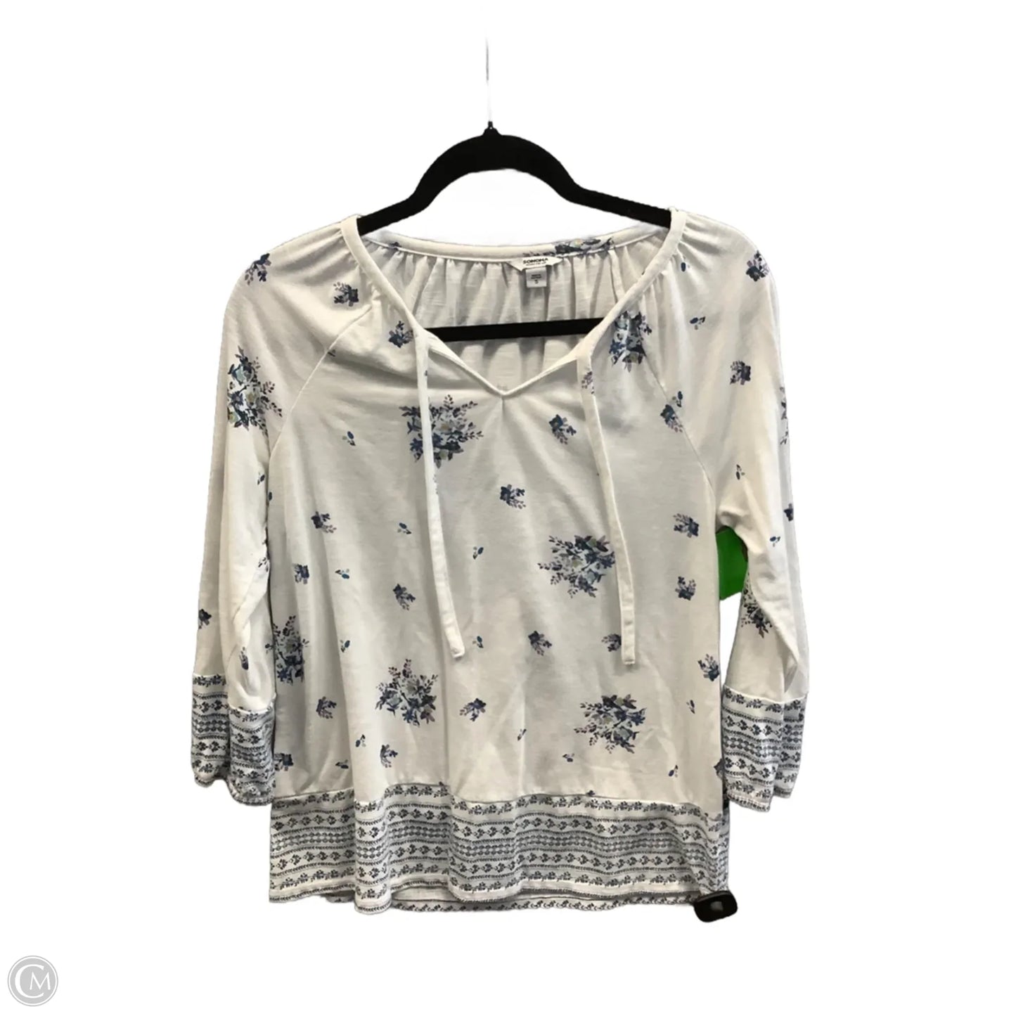 Top 3/4 Sleeve By Sonoma In White, Size: S