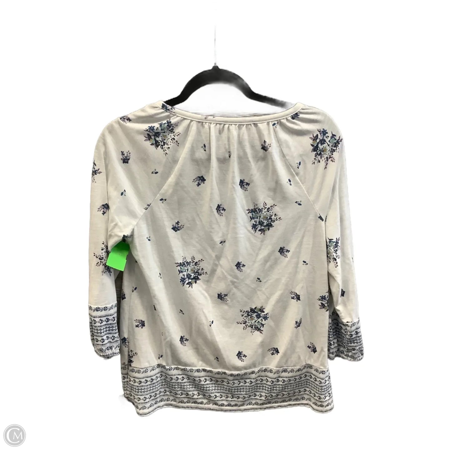 Top 3/4 Sleeve By Sonoma In White, Size: S