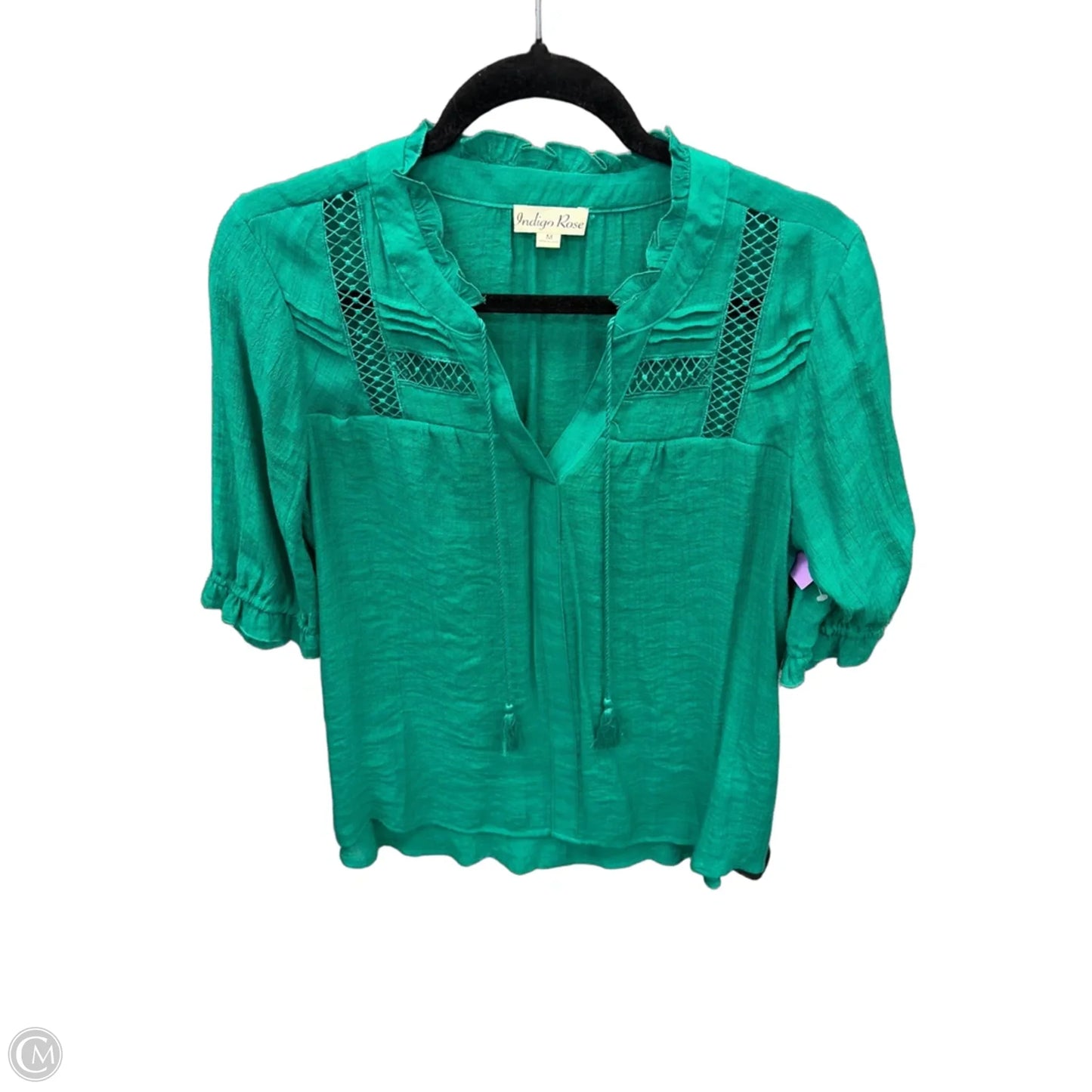 Top Short Sleeve By Indigo Rose In Green, Size: M